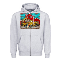 Heather Grey western truck farm animals mousepad Zipper Hoodie - BarkalooDesign