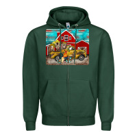 Sports Green western truck farm animals mousepad Zipper Hoodie - BarkalooDesign