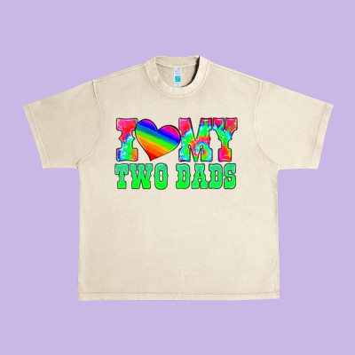 I Love My Two Dads Urban Heavy Tee Designed By Hra Design Shop