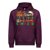 Mauve Wine Under Caffeinated and Over Stimulated Urban Hoodie - texasbilliewilder