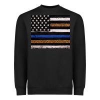 Black Back to blue USA flag leopard police 20oz tumbler Heavyweight Sweatshirt - Neo Western