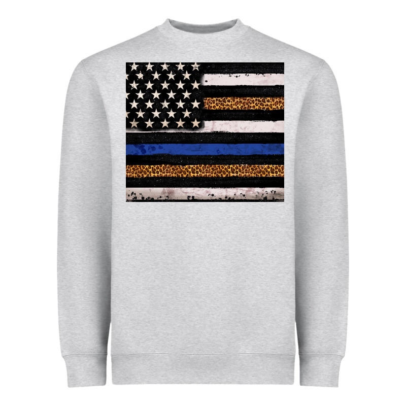 Back To Blue Usa Flag Leopard Police 20oz Tumbler Heavyweight Sweatshirt by Neo Western | Teevron