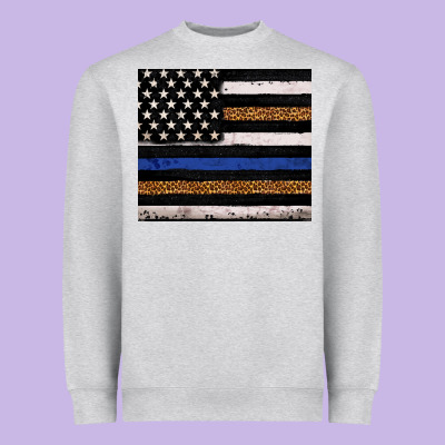 Back To Blue Usa Flag Leopard Police 20oz Tumbler Heavyweight Sweatshirt Designed By Neo Western