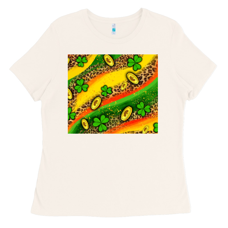 St Patricks Coin And Shamrock Ladies Tee by AdoDesignShop | Teevron
