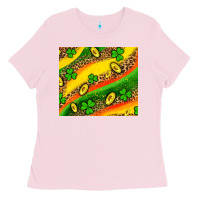 Bubblegum Pink st patricks coin and shamrock Ladies Tee - AdoDesignShop