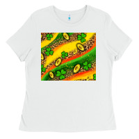 White st patricks coin and shamrock Ladies Tee - AdoDesignShop