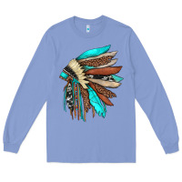 Colony Blue indian headdress Long Sleeve Tee - JahusDesignShop