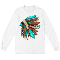 White indian headdress Long Sleeve Tee - JahusDesignShop