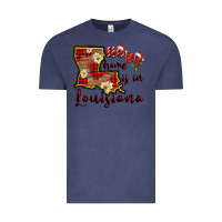 Vintage Denim ho ho home is in louisiana Vintage Tee - FaDigitalArtStudio