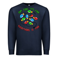 Navy i'm fine it's fine everything is fine Premium Sweatshirt - MaliasSmallBusiness