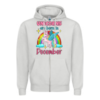 Dove Grey unicorns are born in december Zipper Hoodie - Jasminsmagicworld