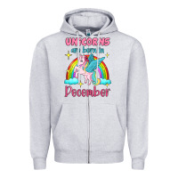 Heather Grey unicorns are born in december Zipper Hoodie - Jasminsmagicworld