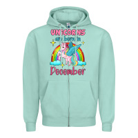 Seafoam unicorns are born in december Zipper Hoodie - Jasminsmagicworld