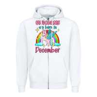 White unicorns are born in december Zipper Hoodie - Jasminsmagicworld