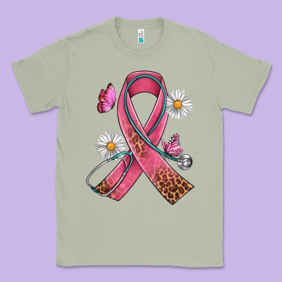 Cancer Ribbon Stethoscope Daisy Butterfly Classic Tee Designed By Artiststas