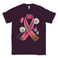 Plum Cancer Ribbon Stethoscope Daisy Butterfly Classic Tee - Artiststas