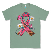 Sage Cancer Ribbon Stethoscope Daisy Butterfly Classic Tee - Artiststas