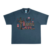 Midnight Navy god bless america Urban Heavy Tee - CowhideDigitalArt