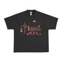 Pigment Black god bless america Urban Heavy Tee - CowhideDigitalArt