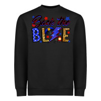 Black Back the blue with lightning bolt Heavyweight Sweatshirt - Neo Western