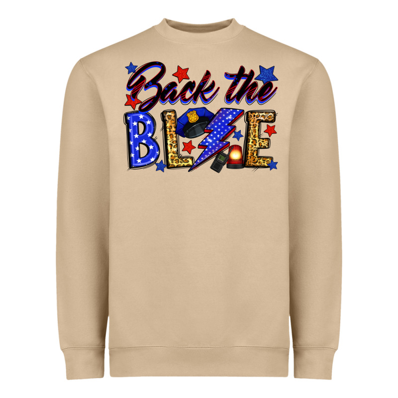 Back The Blue With Lightning Bolt Heavyweight Sweatshirt by Neo Western | Teevron