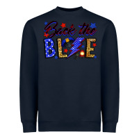 Navy Back the blue with lightning bolt Heavyweight Sweatshirt - Neo Western