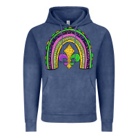 Vintage Denim mardi gras fleur de lis rainbow Vintage Hoodie - JahusDesignShop