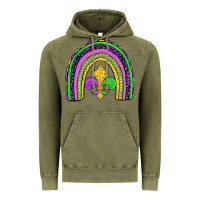 Vintage Olive mardi gras fleur de lis rainbow Vintage Hoodie - JahusDesignShop