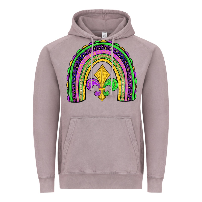 Mardi Gras Fleur De Lis Rainbow Vintage Hoodie by JahusDesignShop | Teevron