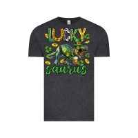 Vintage Black Lucky saurus st.patricks day Vintage Tee - Neo Western