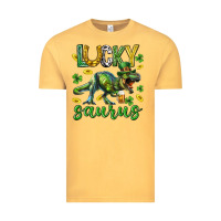 Vintage Mustard Lucky saurus st.patricks day Vintage Tee - Neo Western