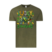 Vintage Olive Lucky saurus st.patricks day Vintage Tee - Neo Western