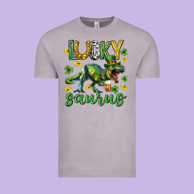 Lucky Saurus St.patricks Day Vintage Tee Designed By Neo Western