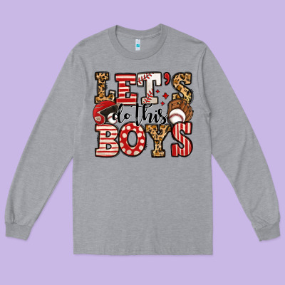 Let's Do This Boys Baseball Long Sleeve Tee Designed By Jasminsmagicworld