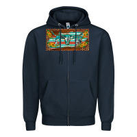 Navy western howdy cowgirl leopard serape   license plate template Zipper Hoodie - BarkalooDesign