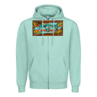Seafoam western howdy cowgirl leopard serape   license plate template Zipper Hoodie - BarkalooDesign