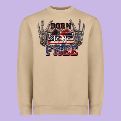 Born To Be Free 4th Of July Heavyweight Sweatshirt Designed By Cowgirlartshop
