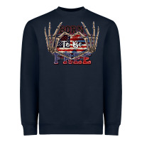 Navy Born to be free 4th of July Heavyweight Sweatshirt - CowGirlArtShop