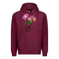 Burgundy Bitterroot Flower Illustrations Premium Hoodie - LillyAllenDesigns