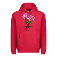 Cardinal Bitterroot Flower Illustrations Premium Hoodie - LillyAllenDesigns