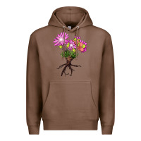 Chestnut Bitterroot Flower Illustrations Premium Hoodie - LillyAllenDesigns