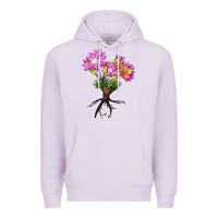 Lilac Bitterroot Flower Illustrations Premium Hoodie - LillyAllenDesigns
