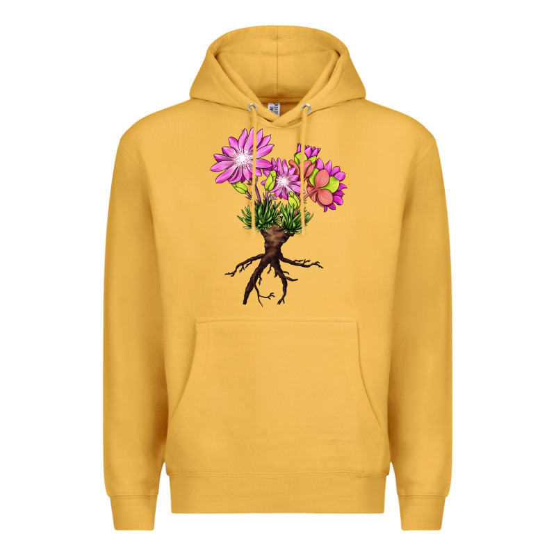 Bitterroot Flower Illustrations Premium Hoodie by LillyAllenDesigns | Teevron