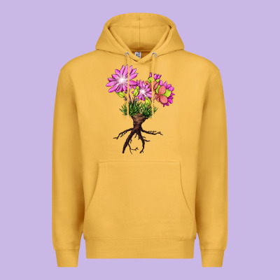 Bitterroot Flower Illustrations Premium Hoodie Designed By Lillyallendesigns
