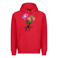 Red Bitterroot Flower Illustrations Premium Hoodie - LillyAllenDesigns