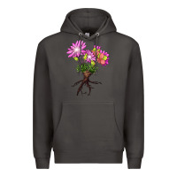 Smoke Bitterroot Flower Illustrations Premium Hoodie - LillyAllenDesigns