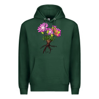 Sports Green Bitterroot Flower Illustrations Premium Hoodie - LillyAllenDesigns