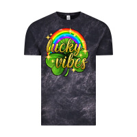 Cloud Black Lucky vibes st. patricks day Vintage Tee - Neo Western