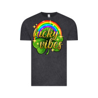 Vintage Black Lucky vibes st. patricks day Vintage Tee - Neo Western