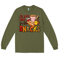Army Green i'm just here for the snacks softball Long Sleeve Tee - Jasminsmagicworld